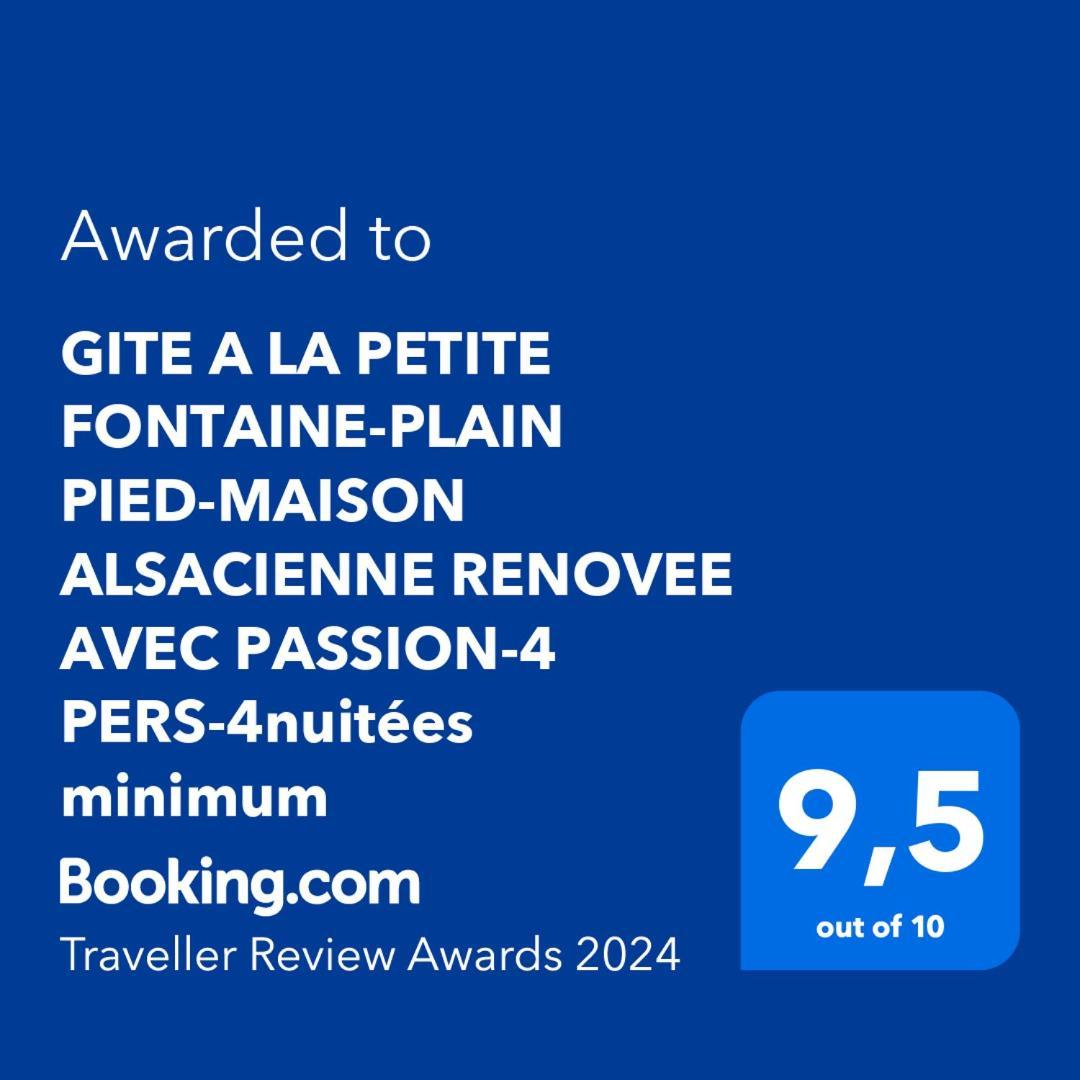 Apartment A La Petite Fontaine-plain Pied-maison Alsacienne Renovee Avec Passion-4 Pers-4nuitees Minimum *